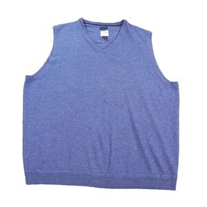 JWN John‎ W Nordstrom Sweater Vest Mens 2XL Blue Italian Merino Wool University